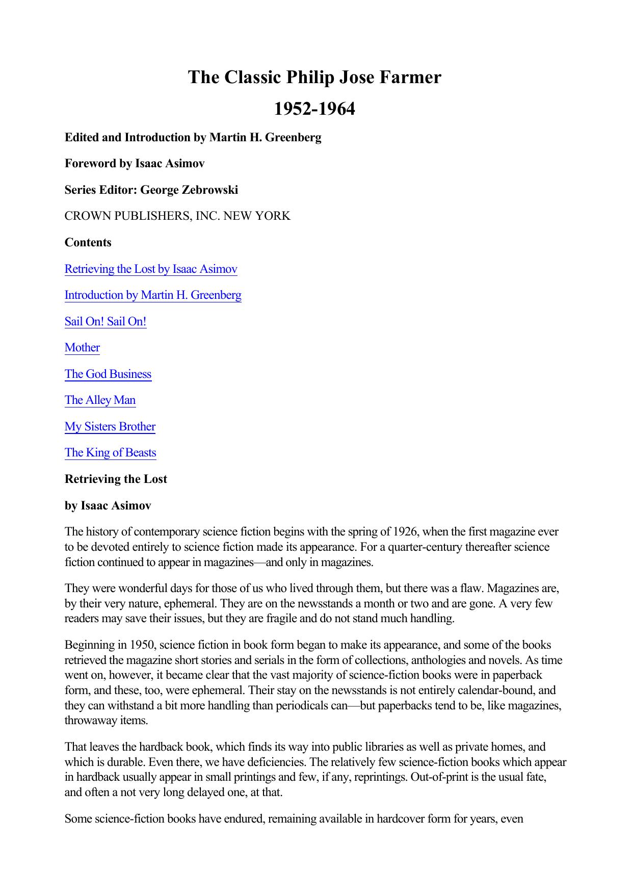 The classic Philip Jose Farmer