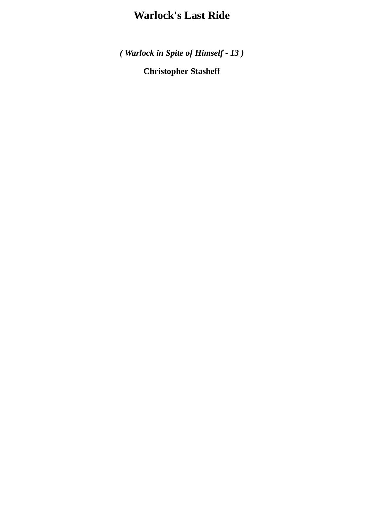 Warlock's Last Ride (wisoh-1)