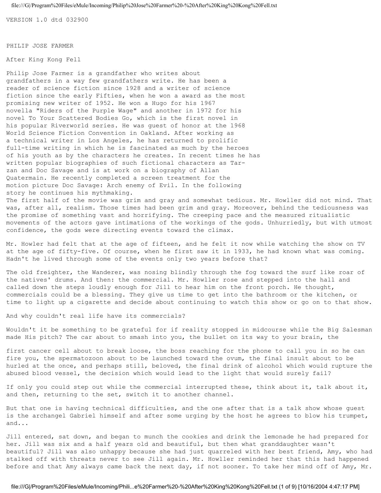 After King Kong Fell